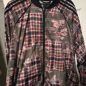 Adidas Checkered Jacket in Red and Black